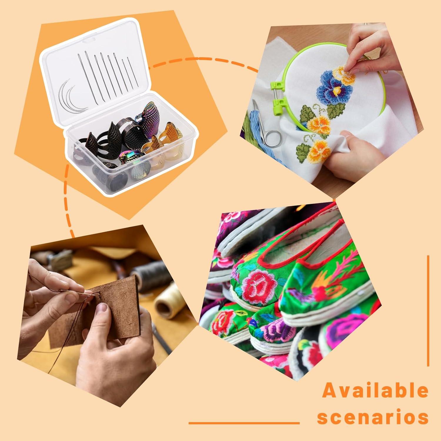 Dedales de Costura de Cobre ZMAAGG882 con Agujas y Caja