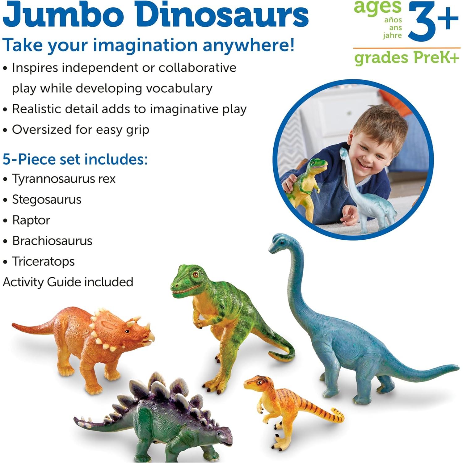 Juguetes de Aprendizaje Dinosaurios Jumbo - Recursos de Aprendizaje
