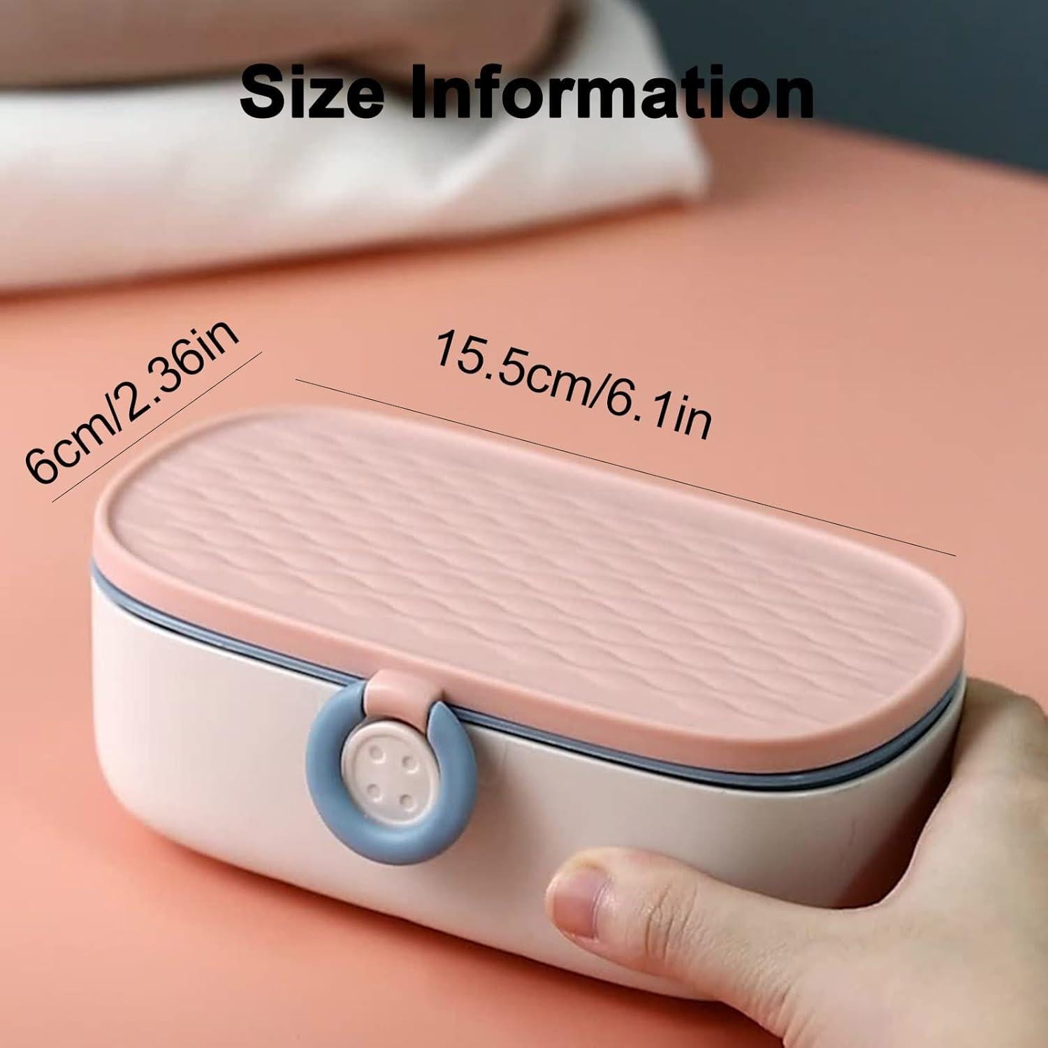 Kit de Costura Missraza Portátil Rosa 15.5x6x4cm con Accesorios