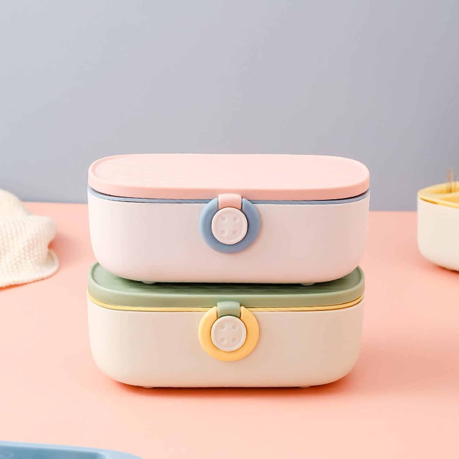 Kit de Costura Missraza Portátil Rosa 15.5x6x4cm con Accesorios