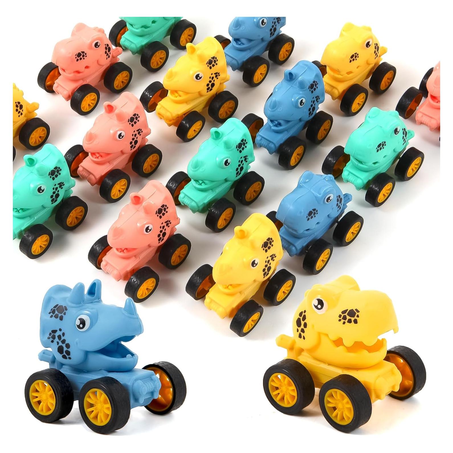 Juego de 18 Coches de Dinosaurios Retroceso Manmel