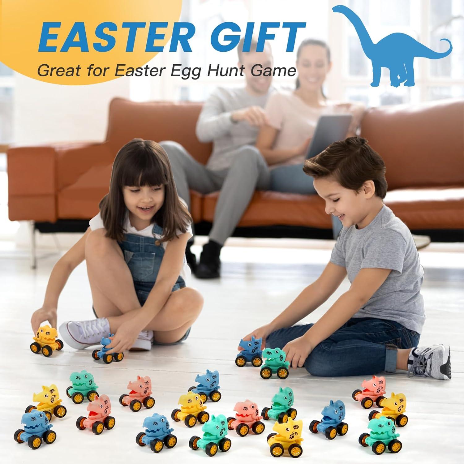 Juego de 18 Coches de Dinosaurios Retroceso Manmel