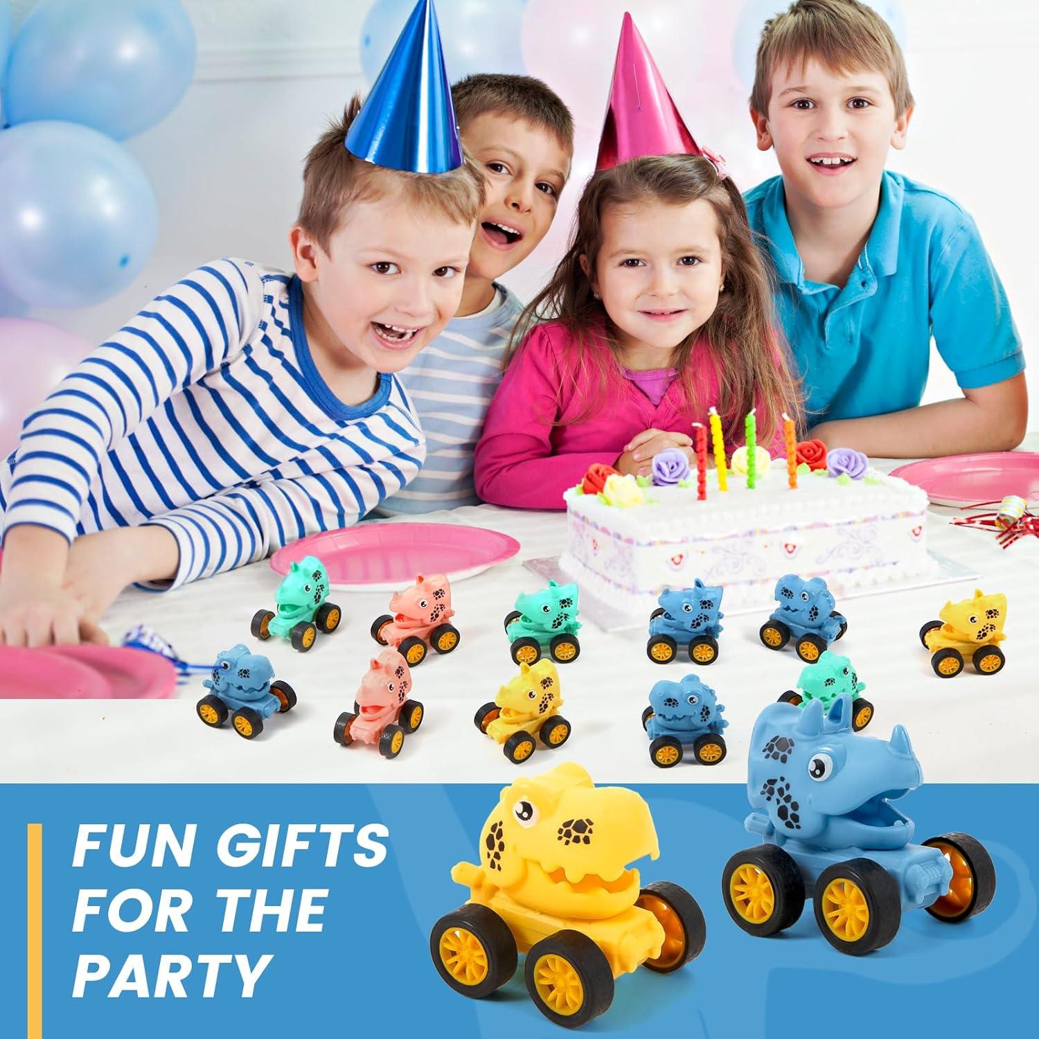 Juego de 18 Coches de Dinosaurios Retroceso Manmel