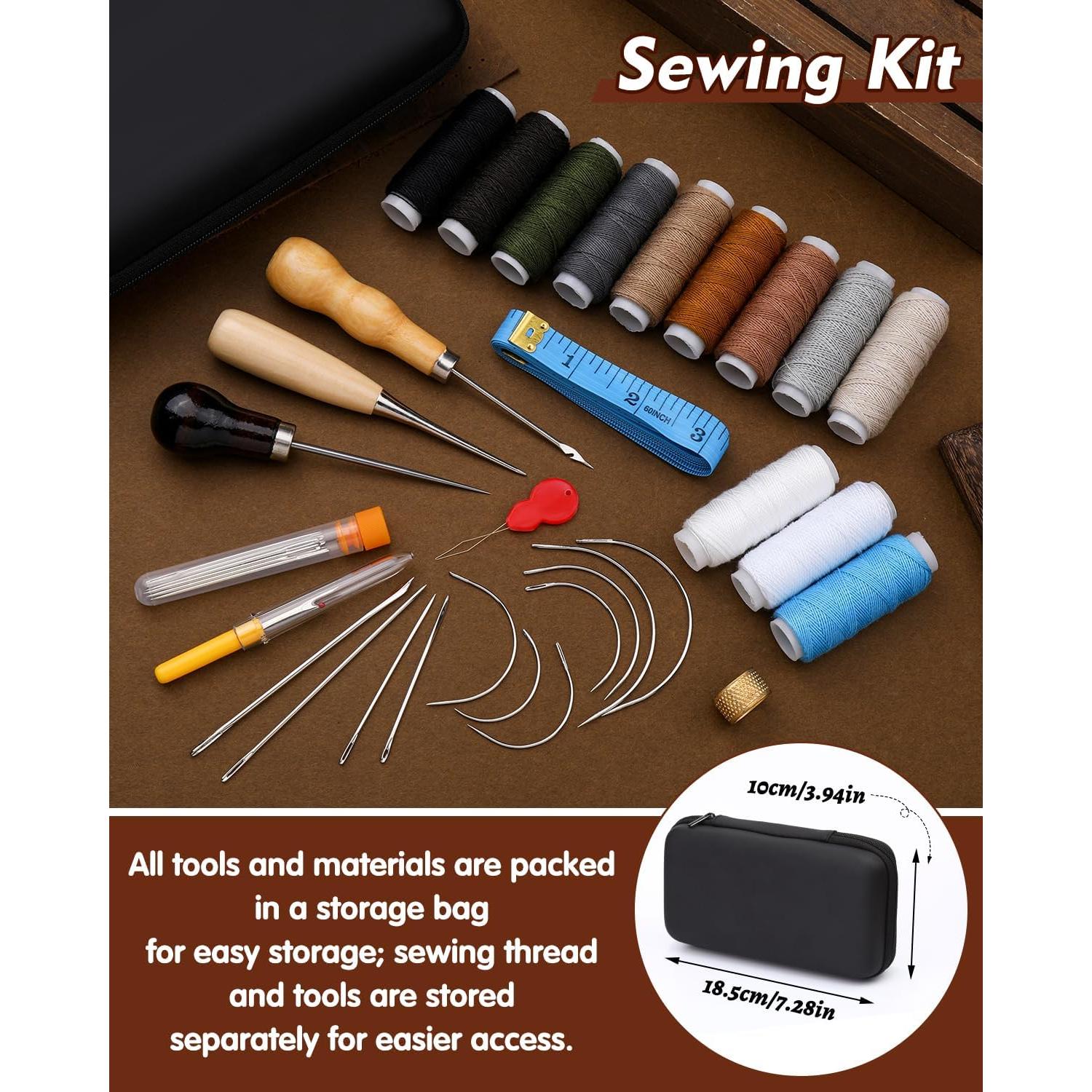 Kit de Costura BAGERLA 48 Piezas Agujas y Hilos Tapicería