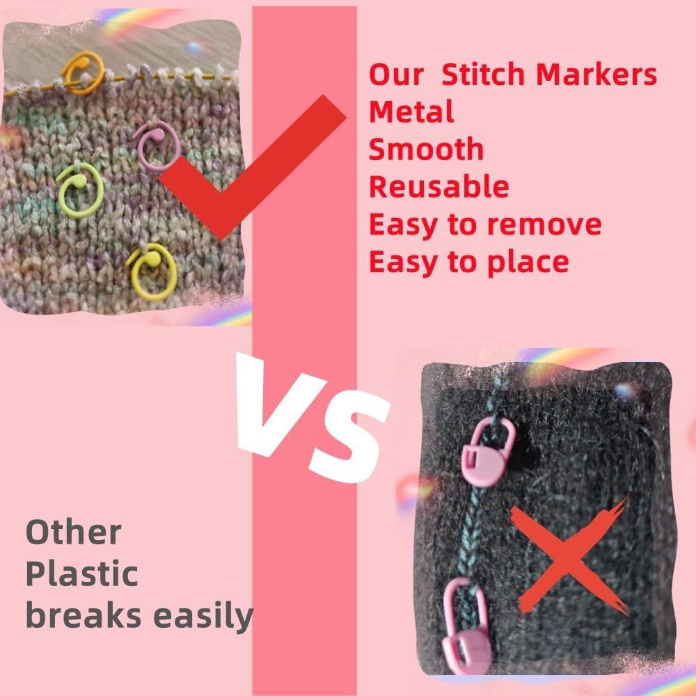 Marcadores de Puntos de Tejer Hilsayum - 30 Piezas Metal Multicolor