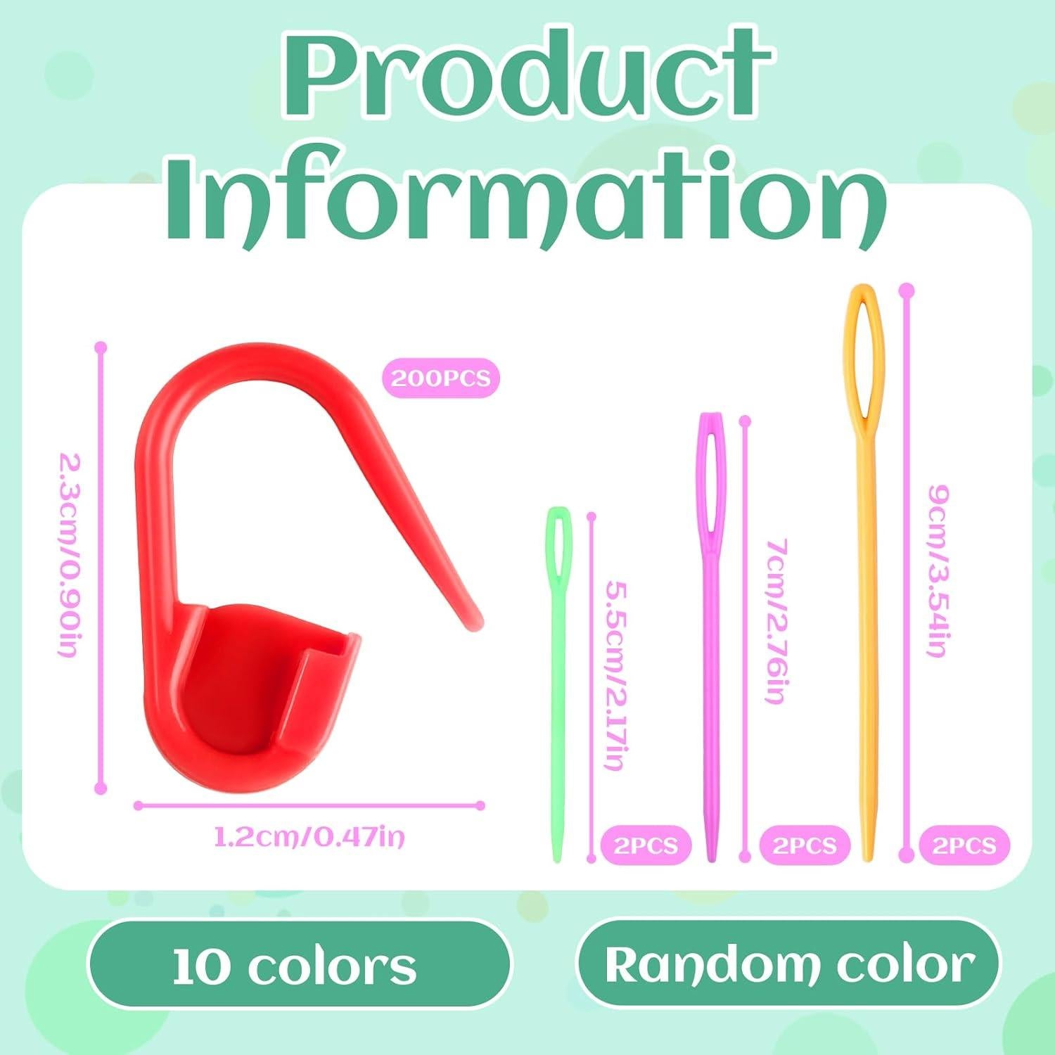 Marcadores de Puntos LUNARM 200 Pcs + 6 Agujas de Hilo