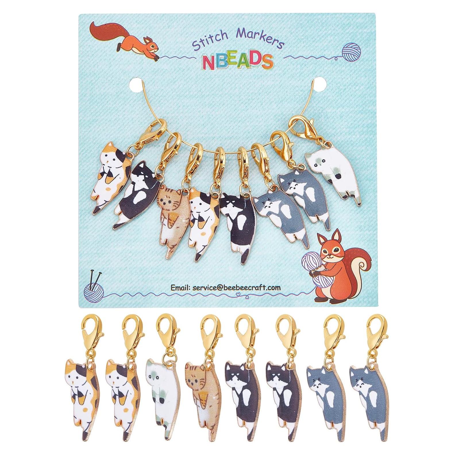 NBEADS 8 Marcadores de Puntos de Gato con Cierres de Metal