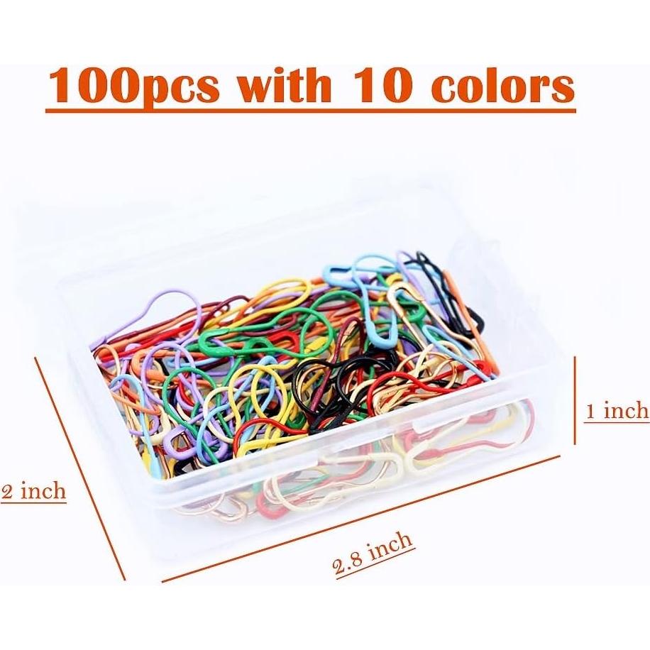 100 Alfileres de Seguridad de Metal Zo.Yehaa en 10 Colores