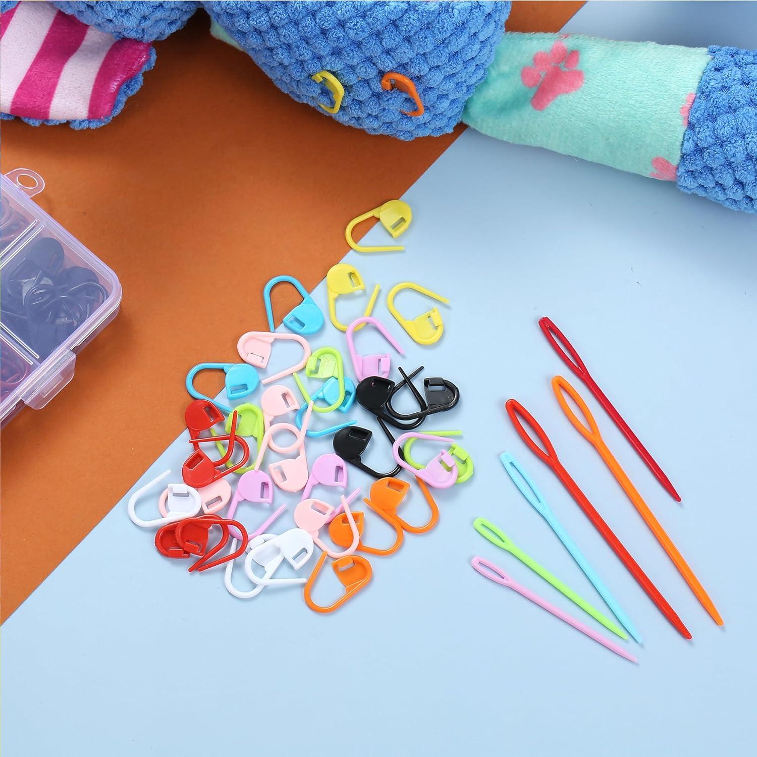 270 Marcadores de Puntos para Tejer JCKHXG - 15 Colores y Agujas