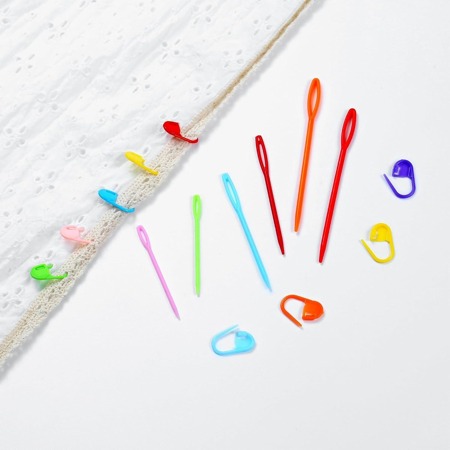 270 Marcadores de Puntos para Tejer JCKHXG - 15 Colores y Agujas