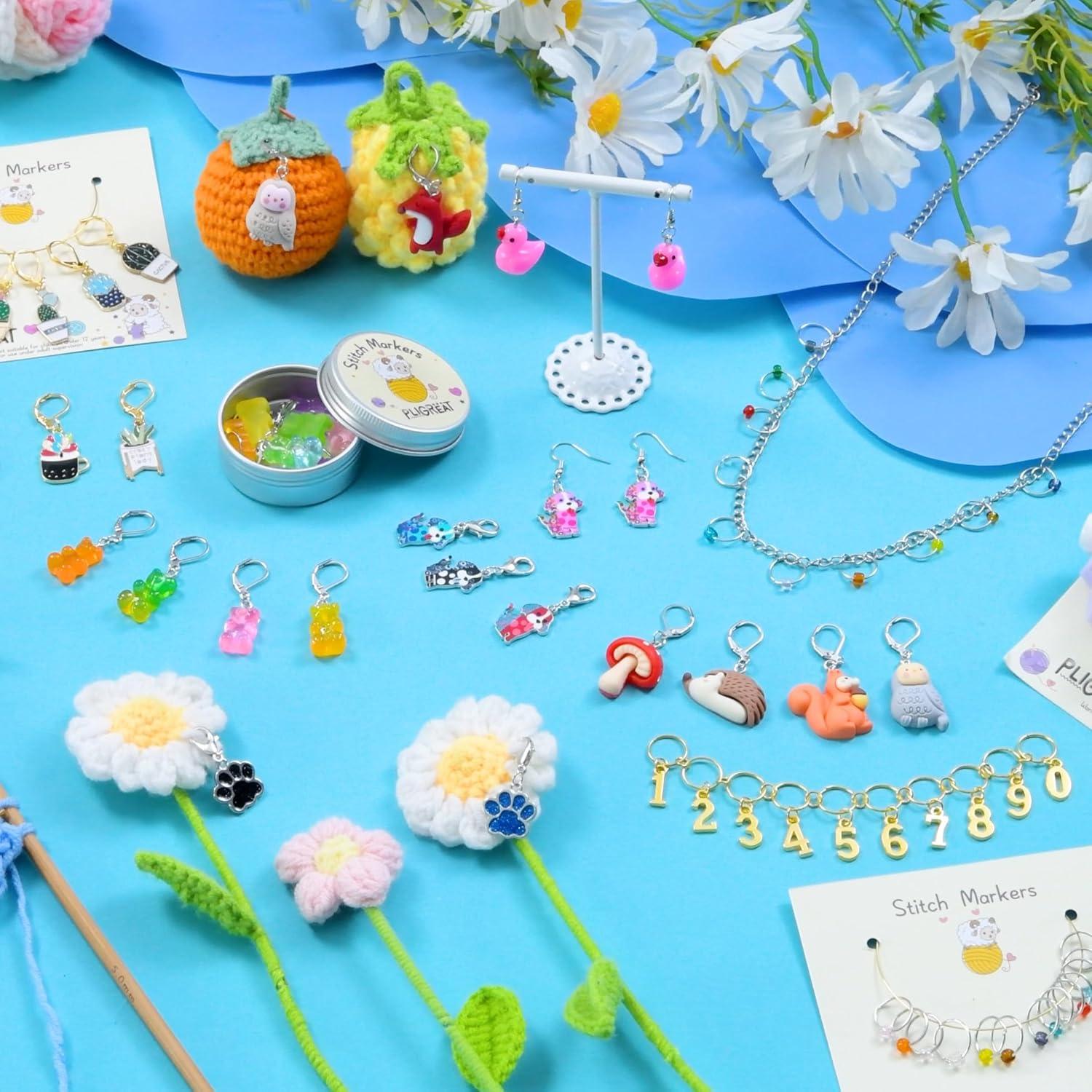 Marcadores de Puntos de Tejer PLIGREAT 12 Pcs Verde Macetas