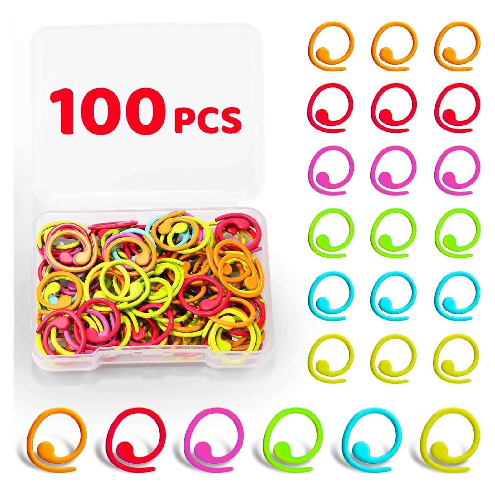 Marcadores de Puntos de Tejer Jmuiiu - 100pcs Metal Colorido