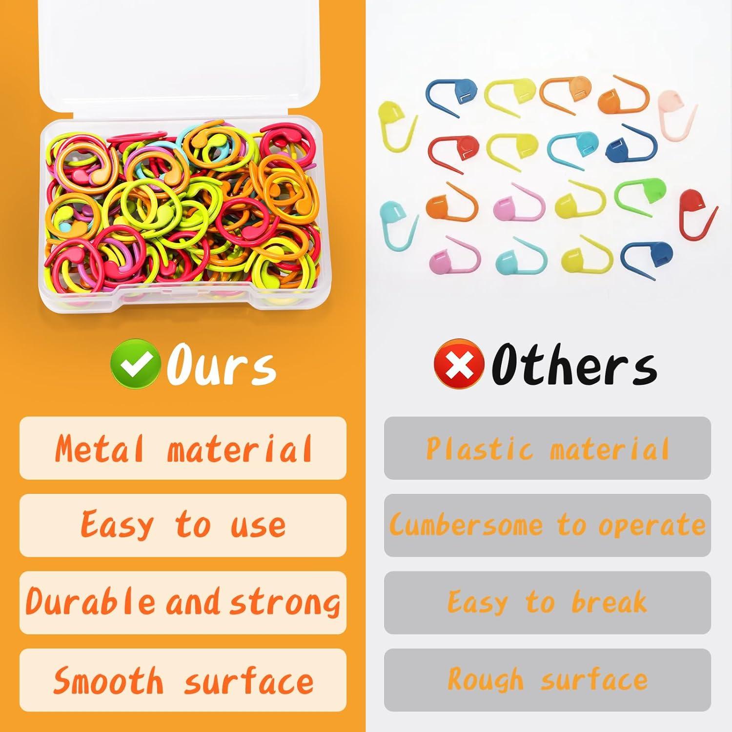 Marcadores de Puntos de Tejer Jmuiiu - 100pcs Metal Colorido