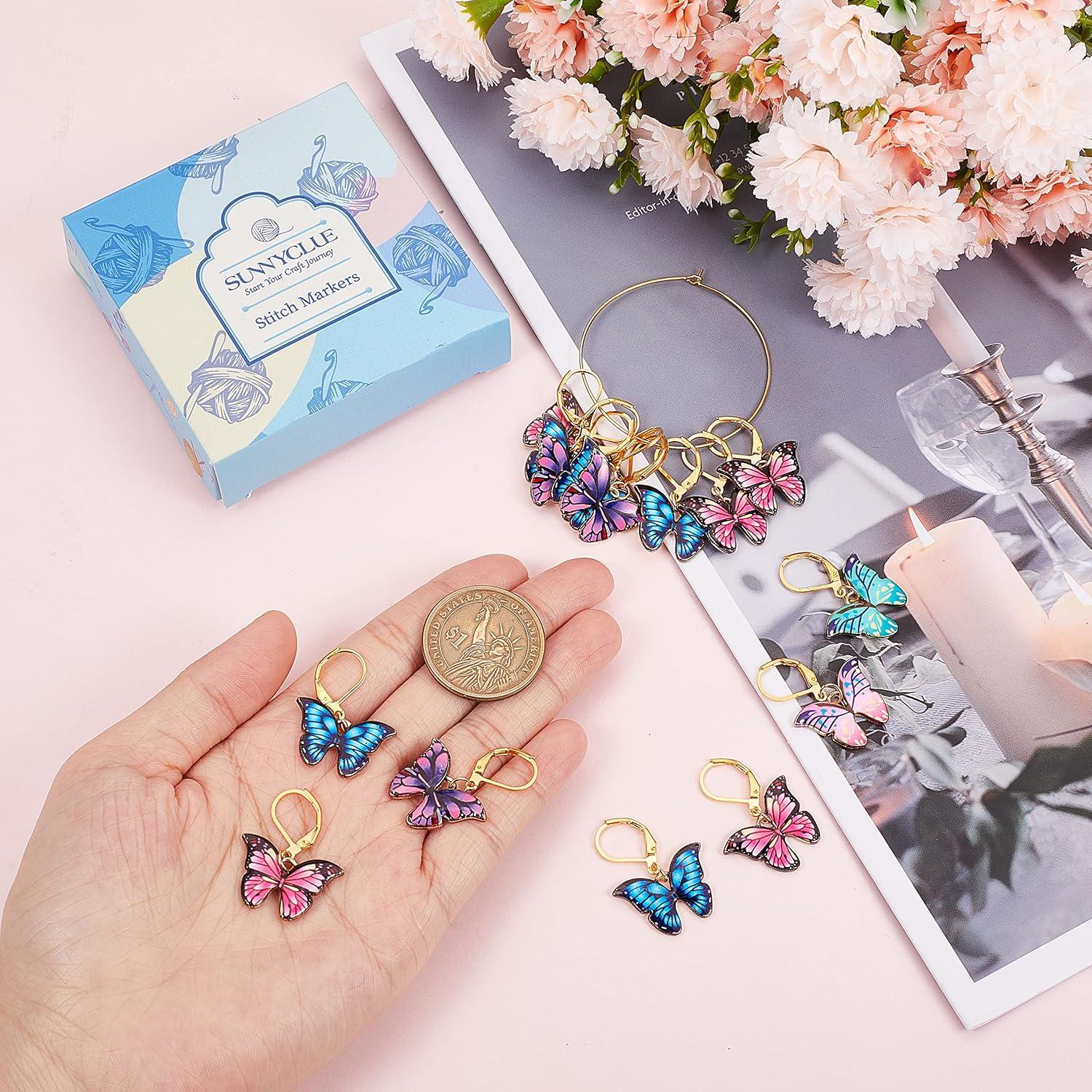 Marcadores de Puntos de Crochet SUNNYCLUE 20 Pcs Mariposa