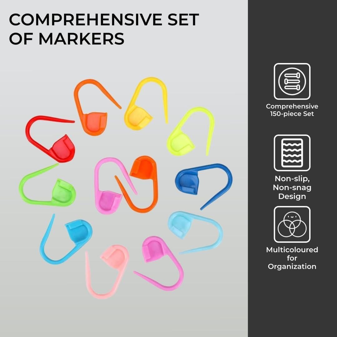 Set de 150 Marcadores de Puntos de Ganchillo H&S - Colores Vibrantes