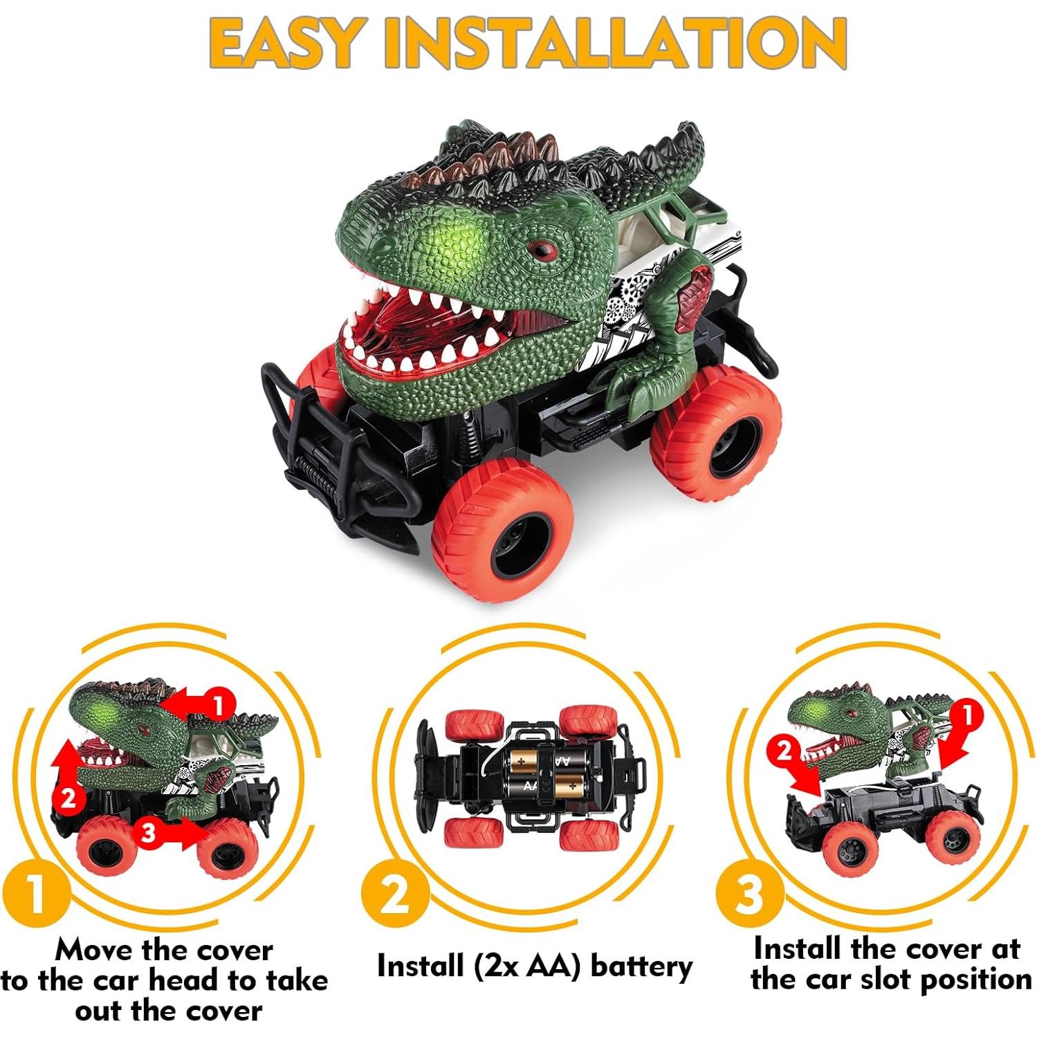 Coche RC Dinosaurio Delycazy 1/43 Verde para Niños 3-8 Años