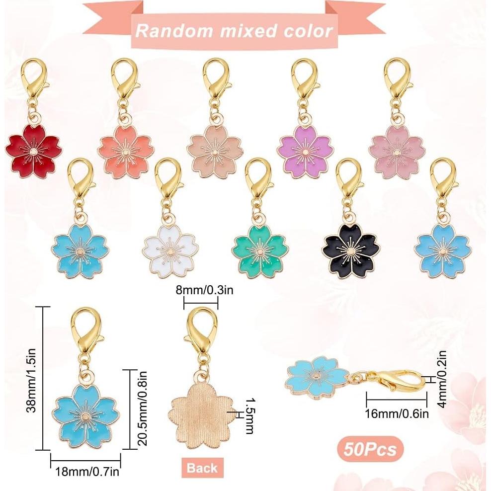 Marcadores de Puntos de Crochet SUNNYCLUE 50 Pcs Sakura