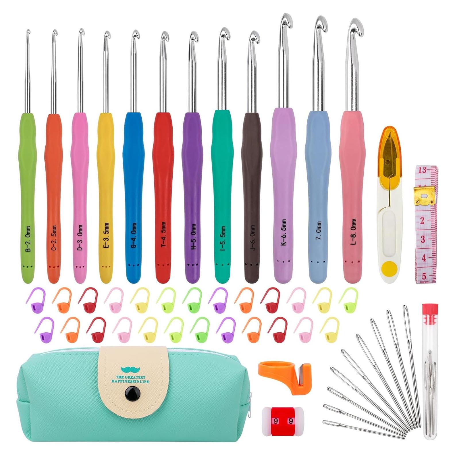 Juego de Ganchillos MECHEER 12 Piezas con Estuche Azul