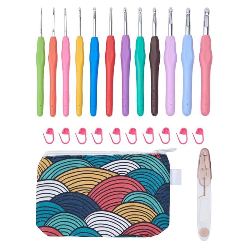 Conjunto de Ganchillos YAWIKO Ergonómicos 12 Tamaños 2-8mm