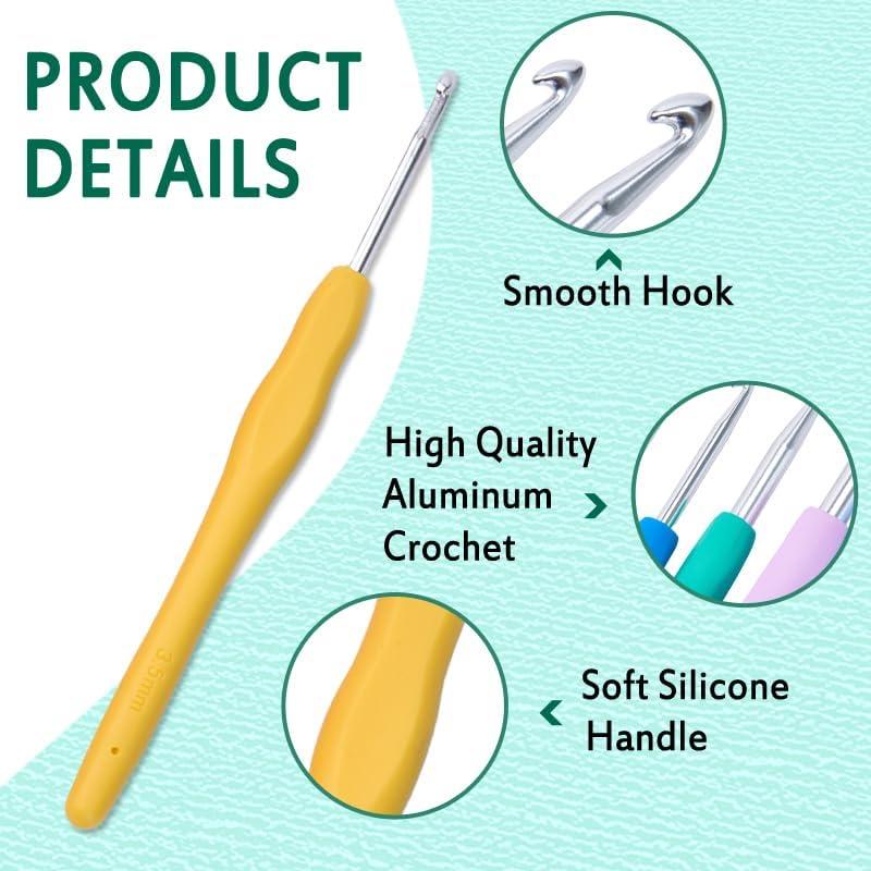 Conjunto de Ganchillos YAWIKO Ergonómicos 12 Tamaños 2-8mm