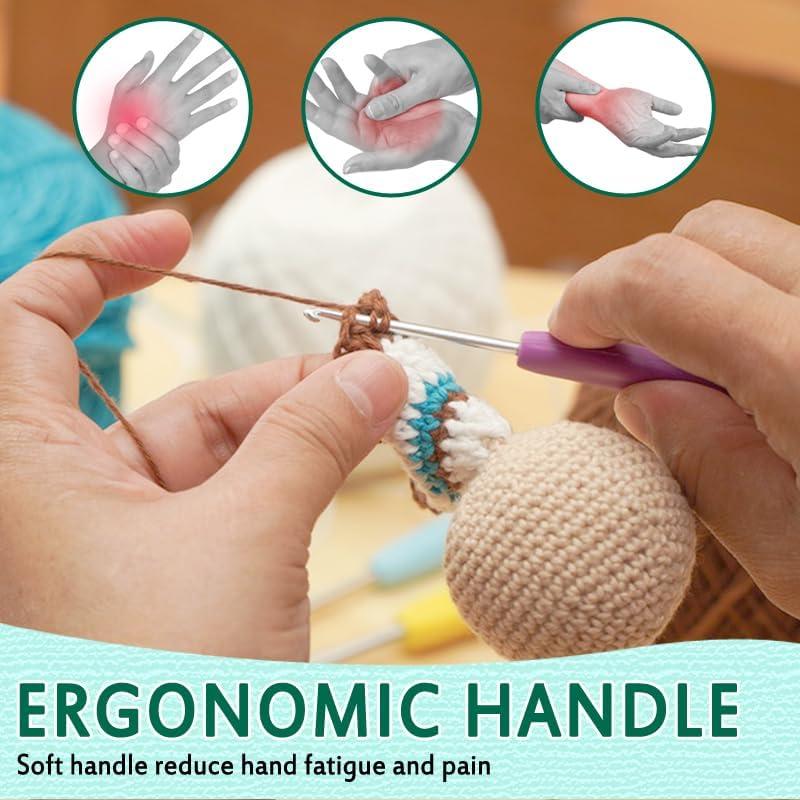 Conjunto de Ganchillos YAWIKO Ergonómicos 12 Tamaños 2-8mm