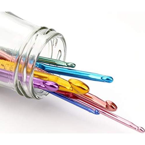 Juego de Ganchos de Crochet HSYMQ 14 Piezas Aluminio 2-10mm