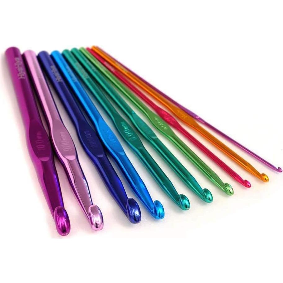 Juego de Ganchos de Crochet HSYMQ 14 Piezas Aluminio 2-10mm