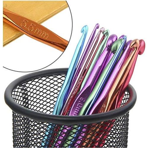 Juego de Ganchos de Crochet HSYMQ 14 Piezas Aluminio 2-10mm