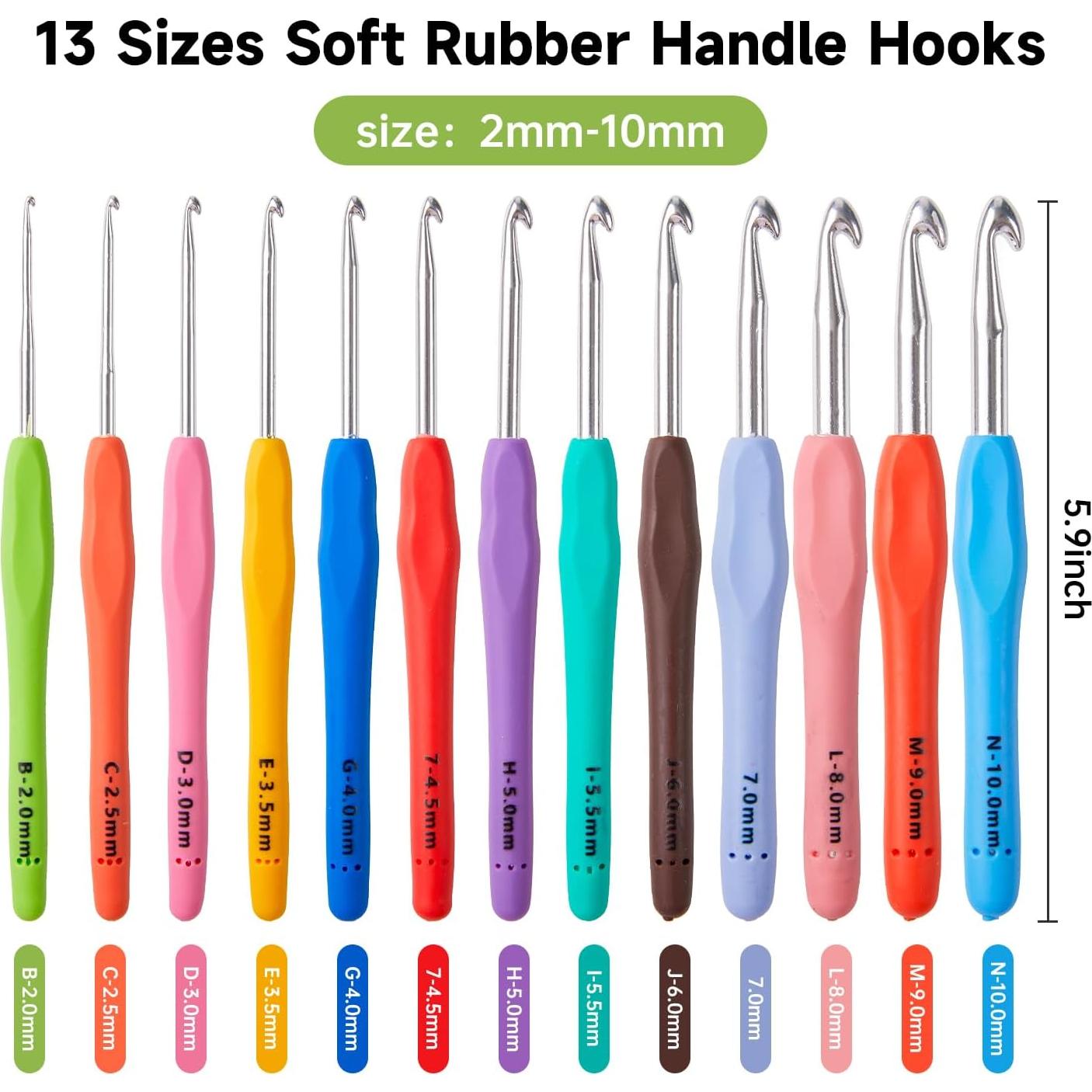 Kit de Ganchillos Ergonomicos Inscraft 67 Pcs con Estuche