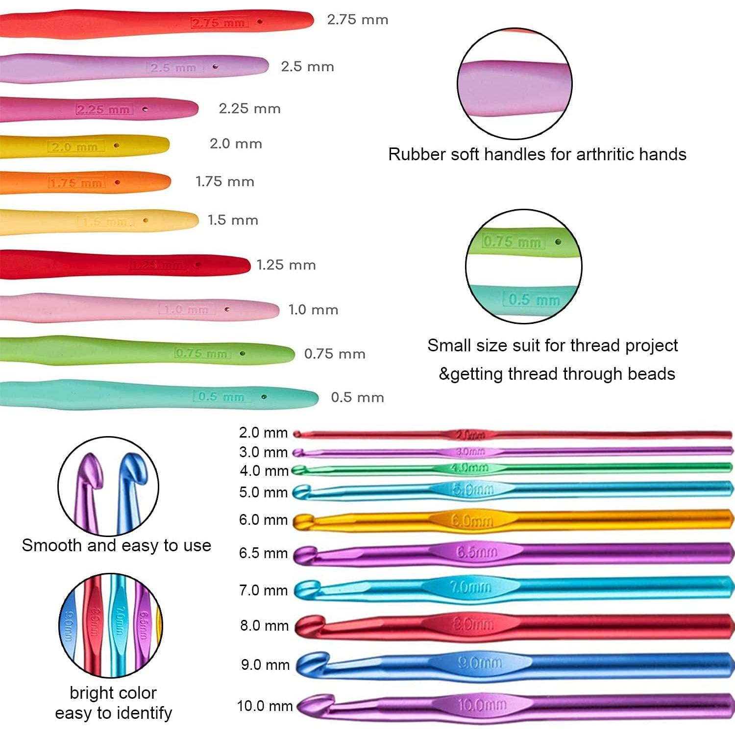 Kit de Crochet Completo Mdoker 100 Piezas Ergonomico Verde