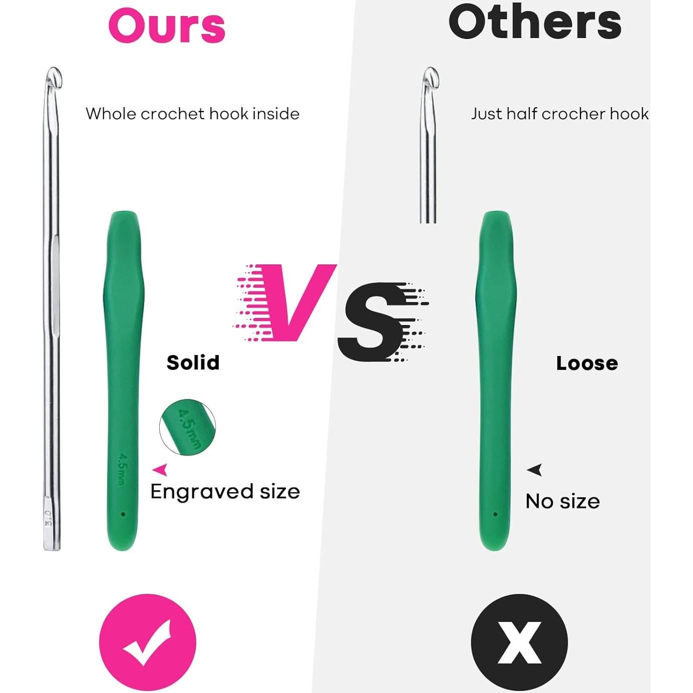 Conjunto de Ganchos de Crochet RealPlus 44 Piezas Ergonómicos