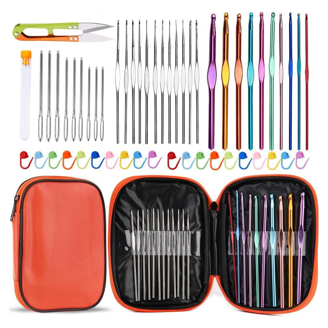 Kit de Ganchillo IMZAY 54 Piezas con Estuche Ergonómico