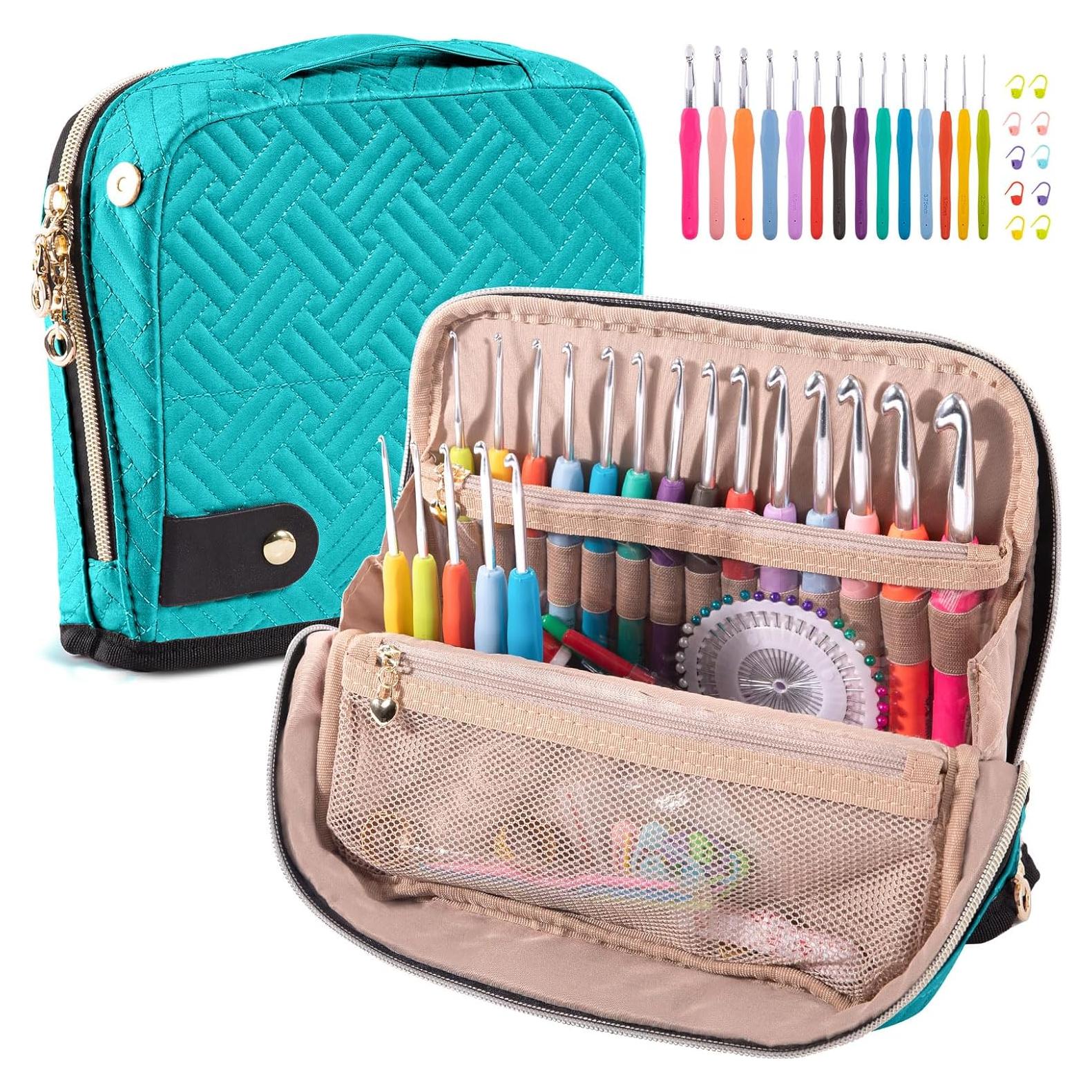Estuche para Ganchillos MYBAGZING con 14 Ganchillos Ergonómicos