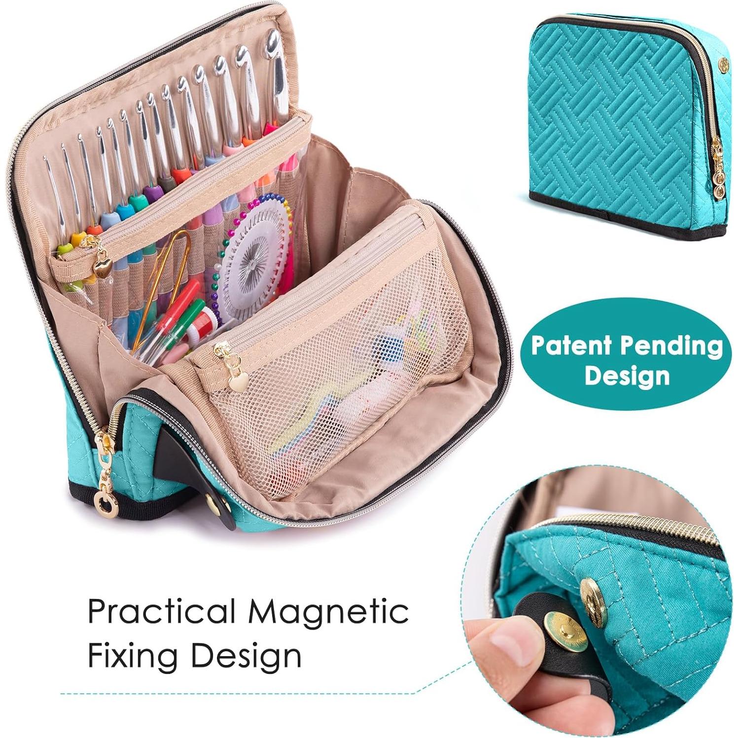 Estuche para Ganchillos MYBAGZING con 14 Ganchillos Ergonómicos