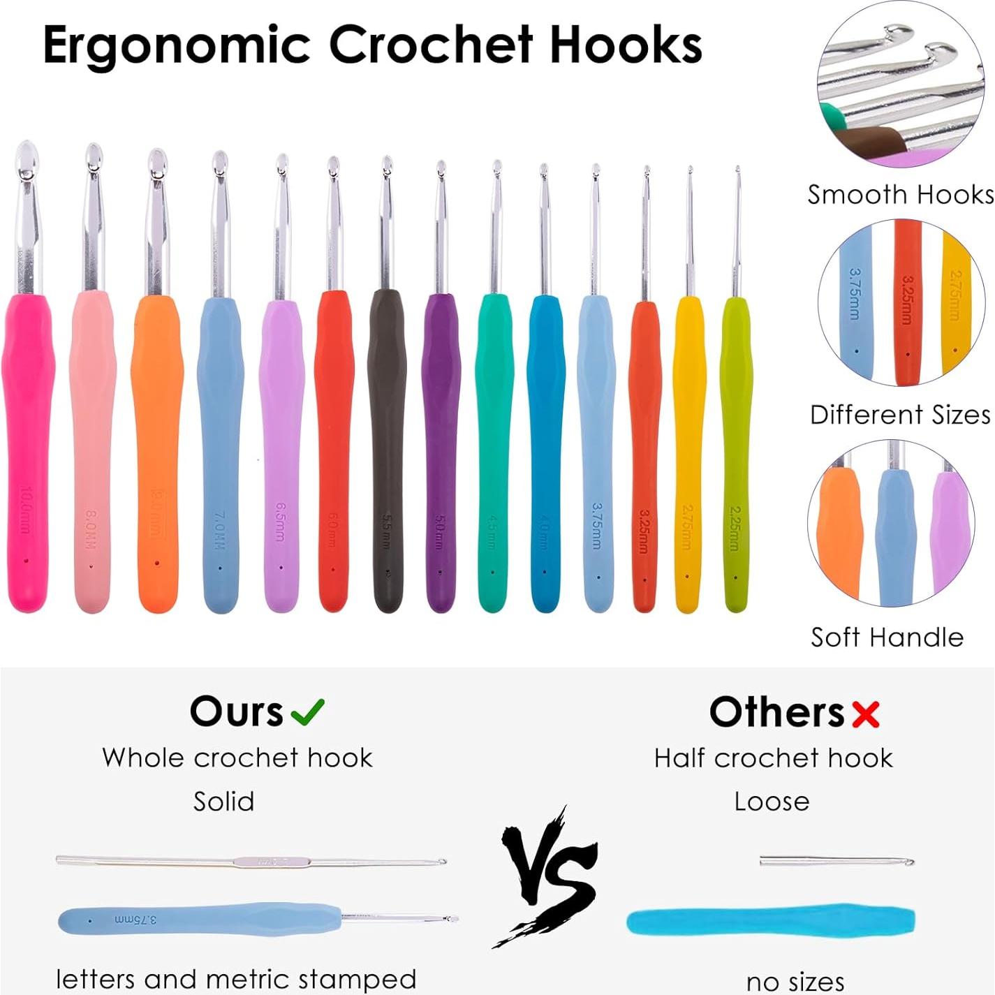 Estuche para Ganchillos MYBAGZING con 14 Ganchillos Ergonómicos