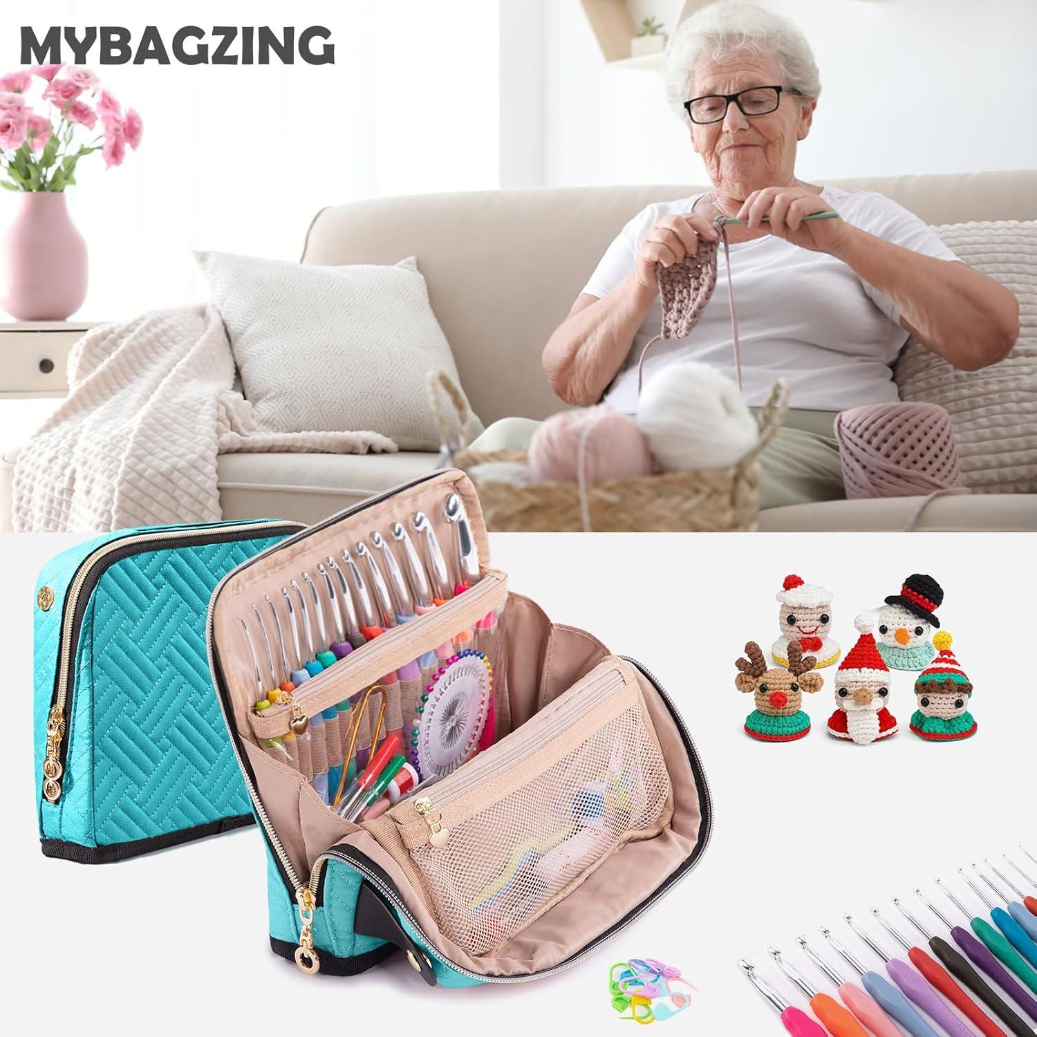 Estuche para Ganchillos MYBAGZING con 14 Ganchillos Ergonómicos