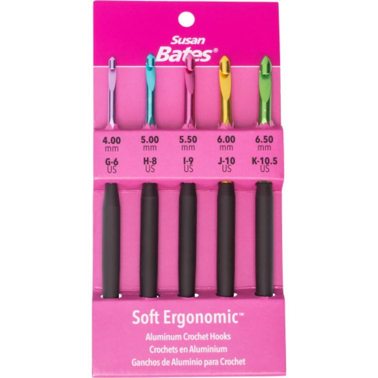 Conjunto de Ganchillos Ergonomicos Susan Bates 5 Piezas 4mm a 6.5mm