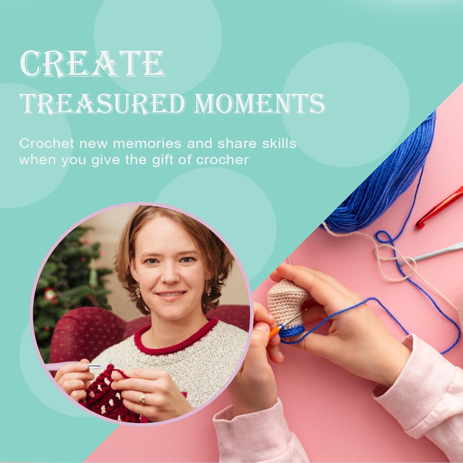 Buylorco Crochet Hooks 11 Size Crochet Hook Set with Soft Handle and Case Crochet Needle Kit for Beginners Knitting Needle Kit Yarn Crochet Kit 2mm(B) to 8mm(L)