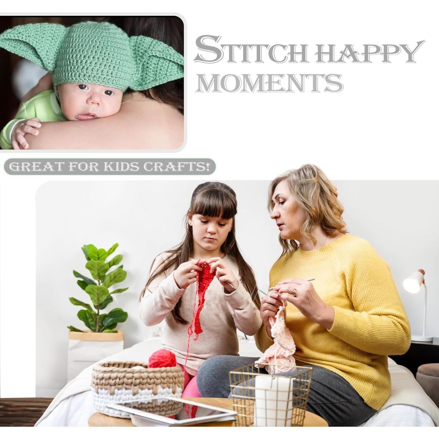 Buylorco Crochet Hooks 11 Size Crochet Hook Set with Soft Handle and Case Crochet Needle Kit for Beginners Knitting Needle Kit Yarn Crochet Kit 2mm(B) to 8mm(L)