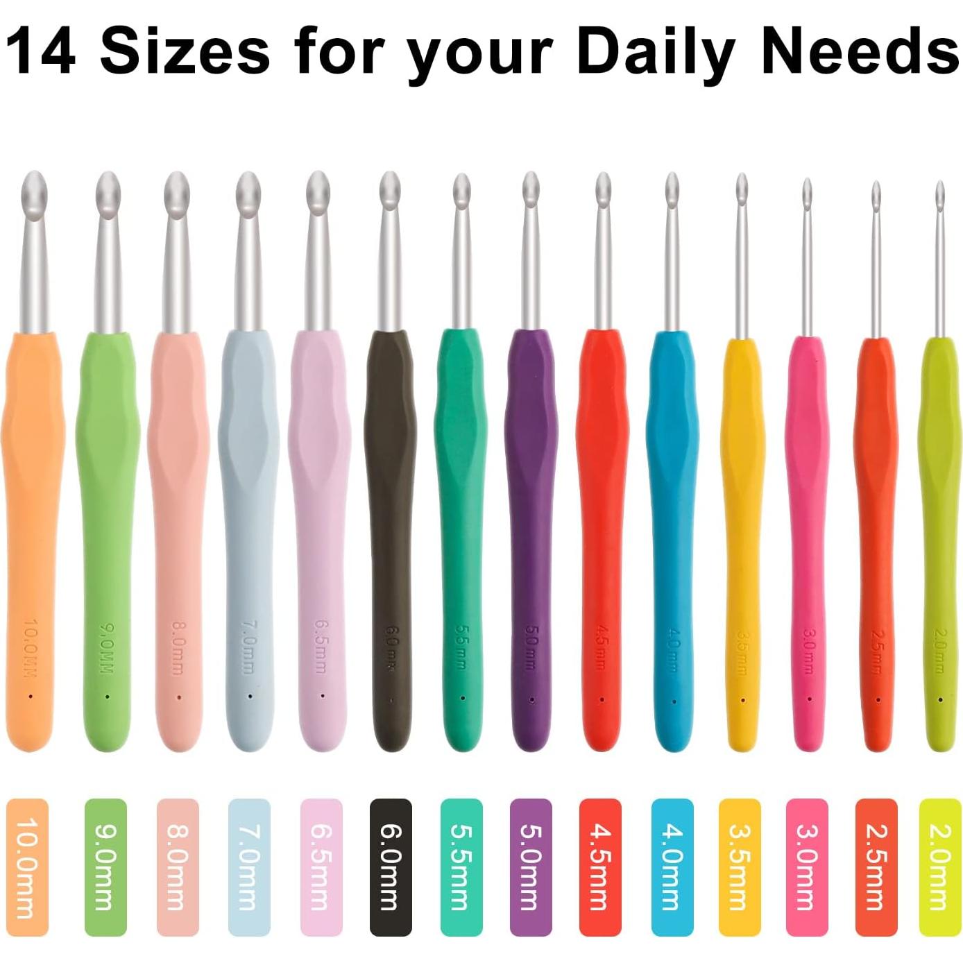 Conjunto de Ganchillos OWill 14 Piezas Ergonómicos Multicolor