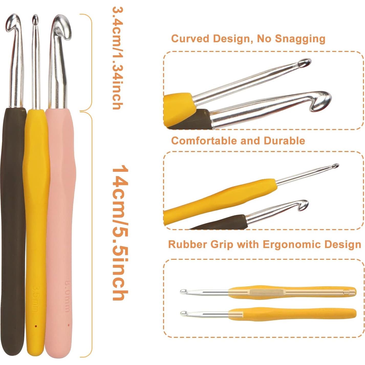 Conjunto de Ganchillos OWill 14 Piezas Ergonómicos Multicolor