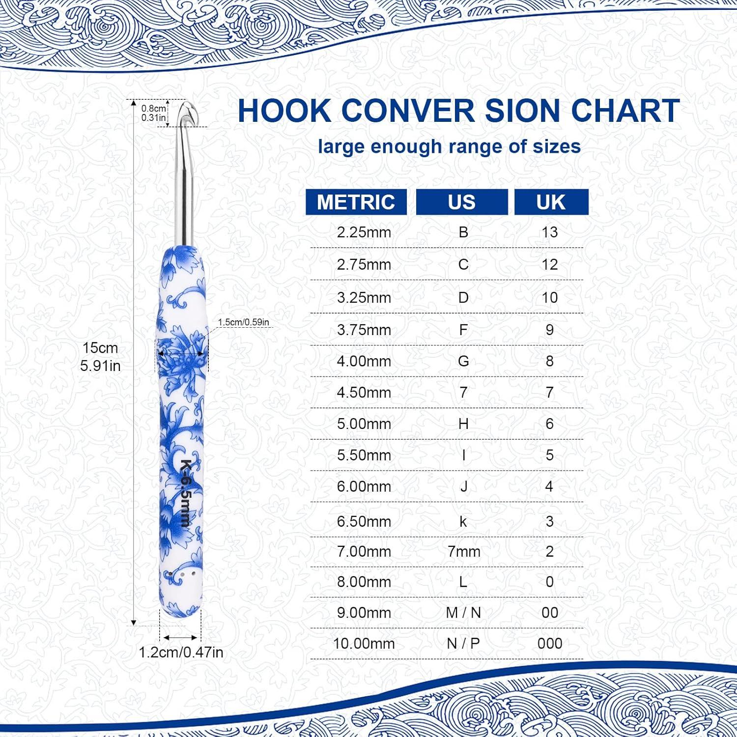 Conjunto de Ganchos de Crochet BCMRUN 14 Tamaños Ergonomicos