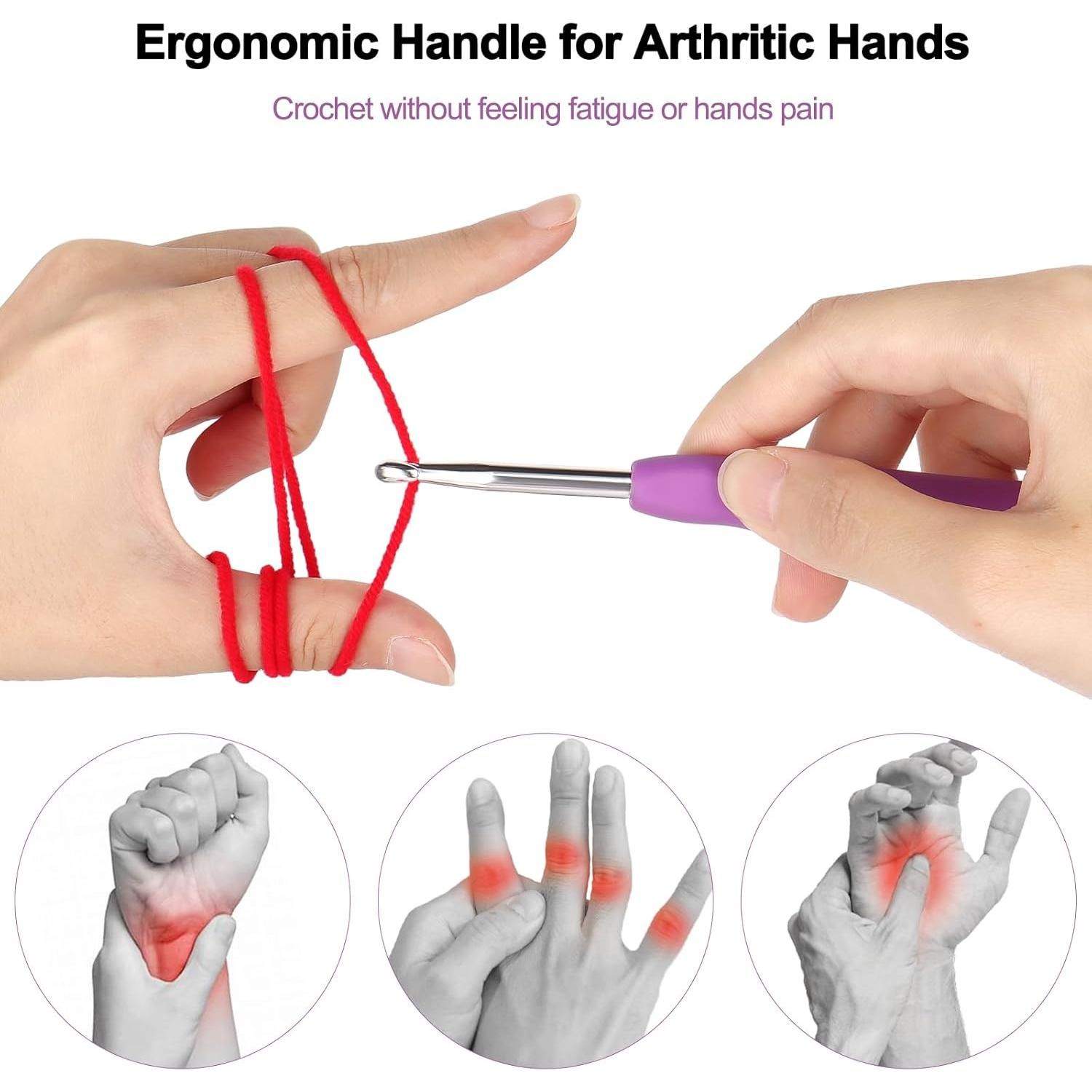 Kit de Ganchillos Katech 85 Piezas Ergonómico con Estuche