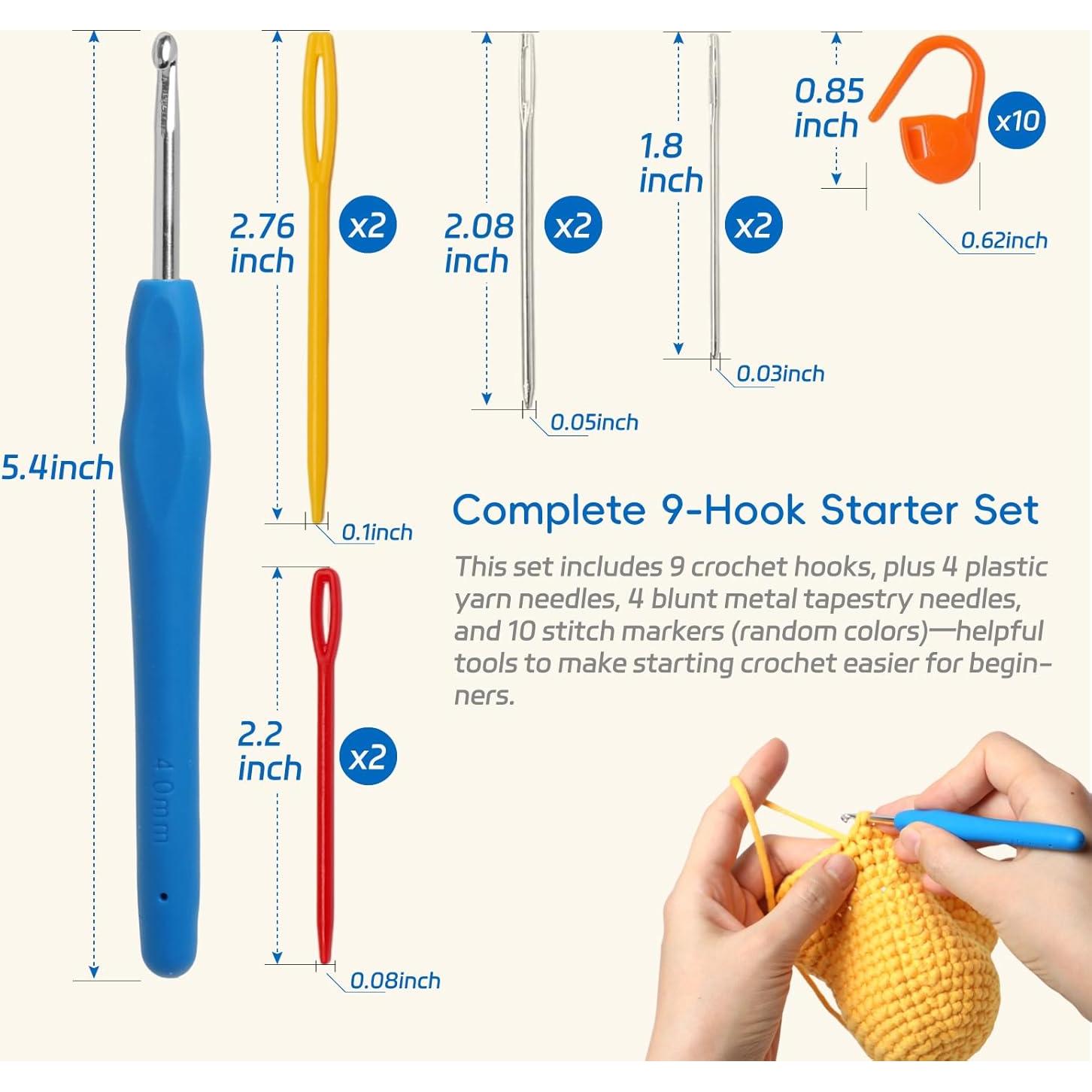 Juego de Ganchillos Ergonómicos Flickzo 9 Piezas 2-6mm