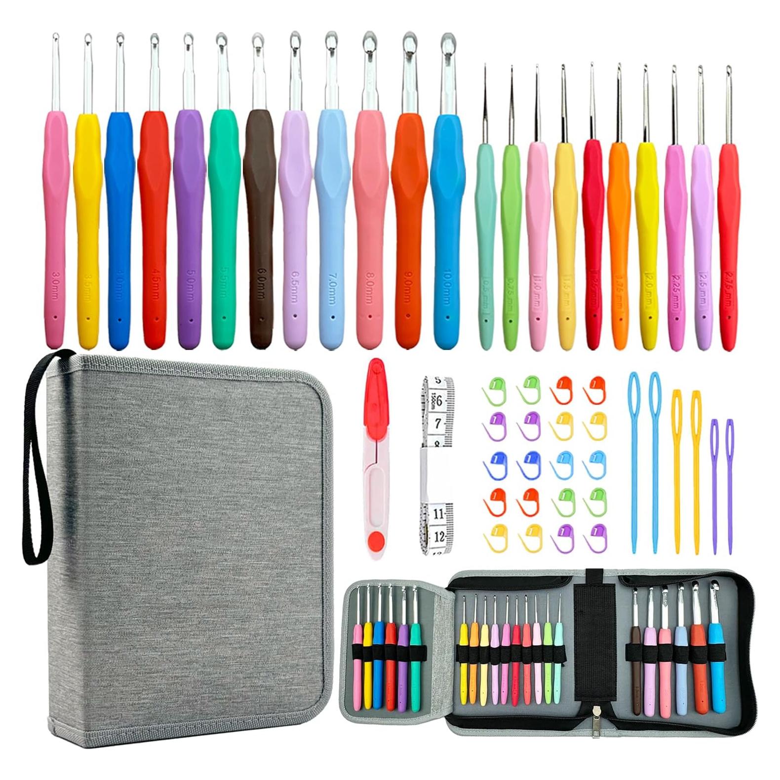 Set de Ganchillos Ergonómicos Hobekoee 22 Tamaños 0.5-10mm