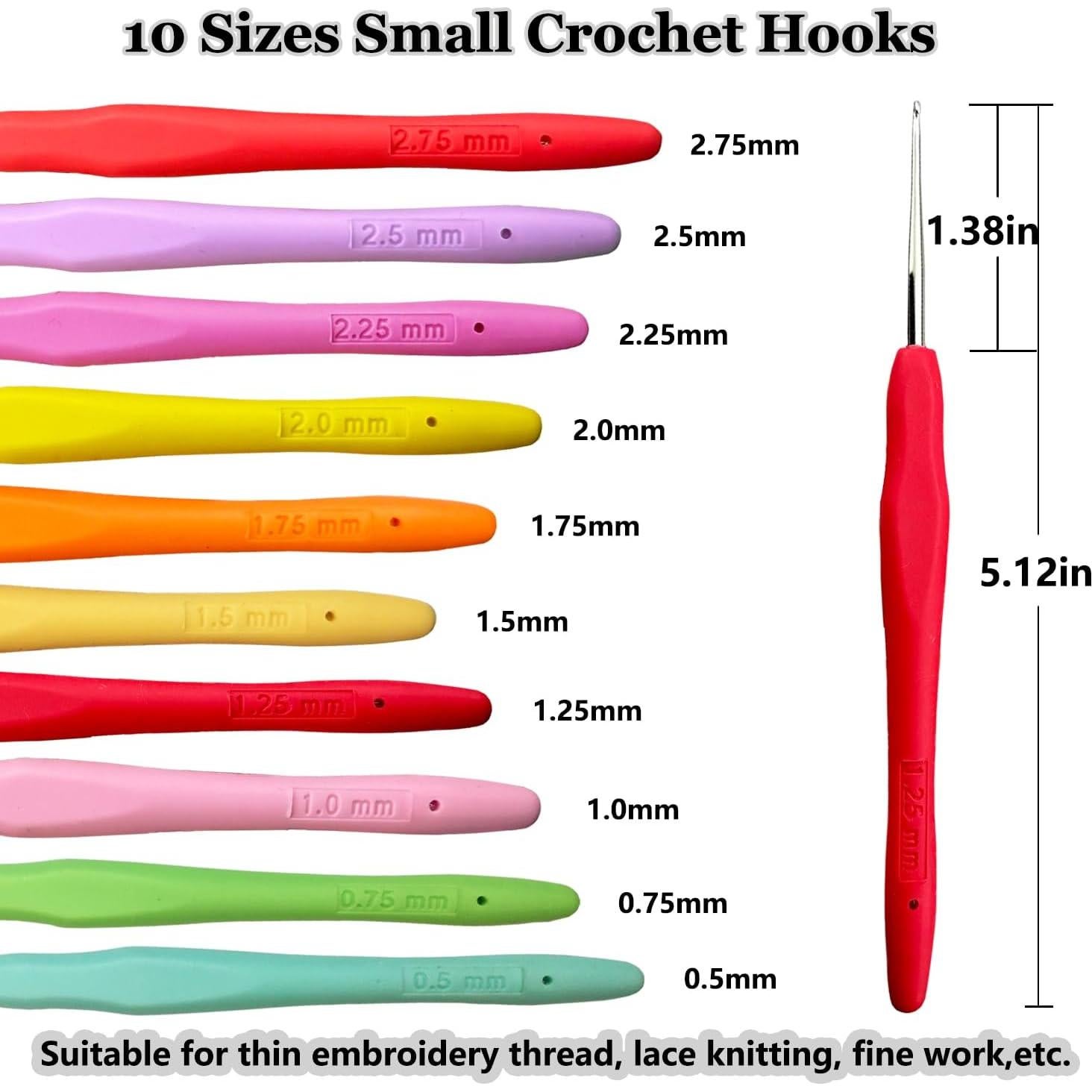 Set de Ganchillos Ergonómicos Hobekoee 22 Tamaños 0.5-10mm