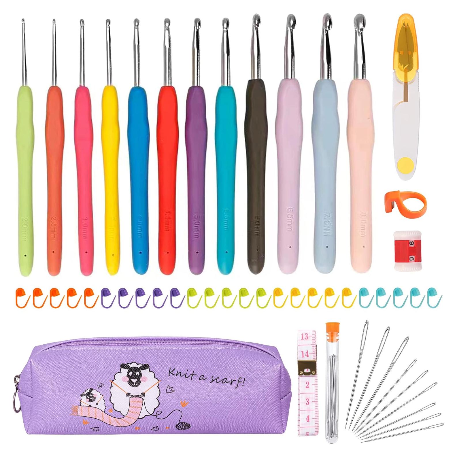 Juego de Ganchillos Ergonómicos Xgunion 12 PCS 2mm-8mm