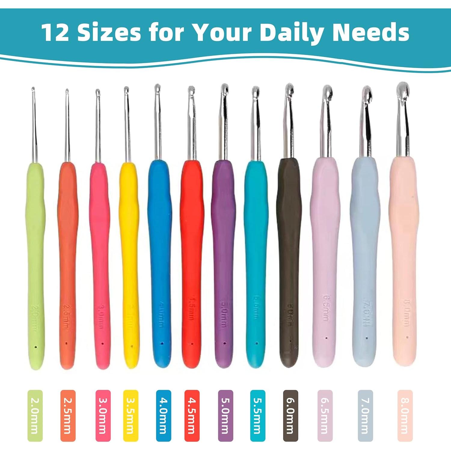 Juego de Ganchillos Ergonómicos Xgunion 12 PCS 2mm-8mm