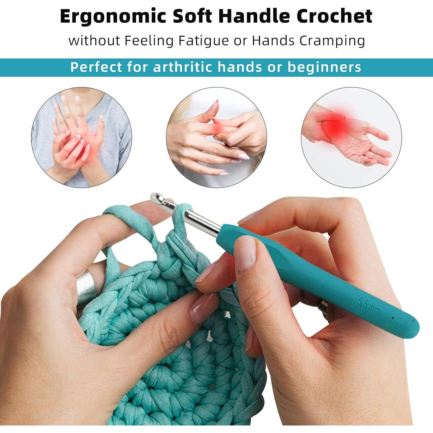 Juego de Ganchillos Ergonómicos Xgunion 12 PCS 2mm-8mm