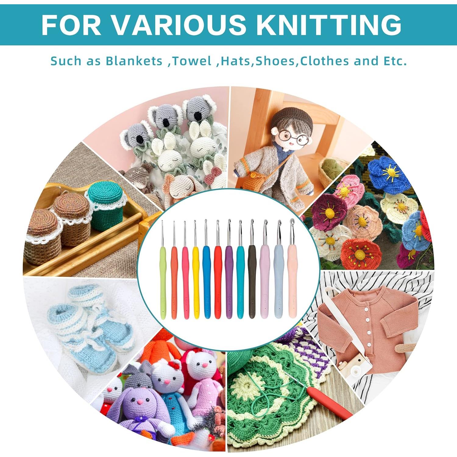 Juego de Ganchillos Ergonómicos Xgunion 12 PCS 2mm-8mm